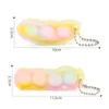Funny Pea Pods Keychain Push Bubble Fidget Toys Children Adults Antistress Reliver Sensory Kids Simple Dimple Squeeze Toy
