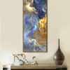 Abstrakte Farben Unreal Leinwand Poster Blaue Landschaft Wandkunst Malerei Wohnzimmer Wandbehang Mode2693