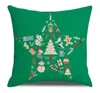 red green 20 colors decorative pillow covers for christmas Halloween linen pillows 45*45CM custom Santa printed leaning pillowcase Cushion Textiles without inner