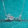Chains Moissanite Pendant 1CT 0.5CT 2CT VVS Lab Diamond For Women Engagement Anniversary Gift Necklace With Certificate Real 925 Silver