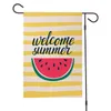 flax garden flag double side printed hello summer watermelon lemon pineapple pattern garden flag decoration 32*47cm