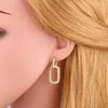 여자 여자를위한 기하학적 이중 반지 자물쇠 귀걸이 금색 지르콘 힙합 보석 록 여성 창조적 인 드롭 귀 선물 선물