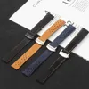 무료 배송 MONACOO 팔찌 팔찌에 대한 CARERA 시계 스트랩에 대한 22mm 블랙 블루 브라운 정품 가죽 시계 밴드
