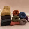 Inverno Thick Warm Warm Color Color Wool Harajuku Retro Resistente Freddo Casual Cashmere Socks 5 pair 211204