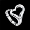 Women's Open Heart Sterling Silver Plated Rings Size Open DMSR009 Populära 925 Silver Plate Finger Ring Jewelry Band Rings333i
