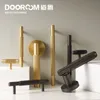 Dooroom Brass Door Lock Set Modern Grey Interiror Bedroom Bathroom Double Wood Door Lever Set Dummy Handle Knob 201013