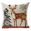 Cushion/Decorative Pillow Christmas Seat Cushion Cover 45x45cm Case For Chair Linen Santa Claus ELK Sofa Home Decor
