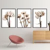 絵画花キャンバスエレガントな詩モダン3ピース透明ホワイト植物ポスタープリント写真シンプルウォールアート家の装飾