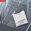 100x 사용자 정의 인쇄 된 투명 플라스틱 쇼핑 가방 핸들 클리어 지퍼 잠금 셔츠 가방 의류 선물 포장 가방 H1231