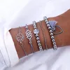 Lien, chaîne classique 6 pièces ensemble / personnalité de la mode féminine bracelet de perles à franges bijoux bohème amis bracelets cadeaux
