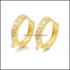 Jewelryzircon Gold Sier One Row Cubic Zirconia Hie Hoop örhängen Aessory for Earring Pendant Jewelry Drop Delivery 2021 FVQJK