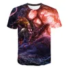 Camisetas para hombres 2021 camiseta manga corta monstruo cuello redondo 3D estampado top de moda casual fresca y cómoda tigre