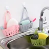High-quality Soap Holder Sponge Drain Rack Silicone Storage Basket Bag Faucet Rack Adjustable Sink Kitchen Utensils