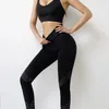 Hochtütig nahtlose Leggings für Frauen hohl Out Fitnessstudio Legging Super dehnbare Fitness -Leggings Jogging Hosen 201014