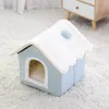 Hond Huis Indoor Warm Kennel Pet Cat Cave Nest Rabbit Nest Wasbaar Verwijderbare Mat Gezellige Slaapbed 211009