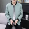 Jacket Men's Trend Spring and Autumn Pure Color Casual Korean Slim Wild Fashion Stand Collar Baseball Uniform 211110