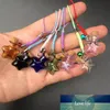 Stjärnformade Små glasflaskor med flätat Nylon Rope Keychains DIY Small Perfume Jars Pendants Mixed Color 7PCS