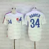 Retro Baseball 1982 och 2000 Hem Jersey 14 Rose 10 Dawson 33 Walker 34 Harper 37 Roogers White