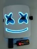 Marshmellow Holloween LED Rosto Sorridente Festa Engraçada Máscara Cosplay Iluminação Concerto Máscaras DJ FestivalParty S293r