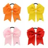 DHL Fashions 20 Colors 45 Inch Solid Cheerleading Ribbon Bows Grosgrain Cheer Tie With Elastic Band Girls Rubber Hairbands C4720500