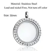 Pendant Necklaces Stainless Steel Round Crystals Magnetic Closure Living Floating Memory Locket Necklace For Charm Po Picture Jewelry Gift