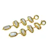 Guaiguai Jewelry Freshwater White Biwa Pearl Yellow Gold 도금 귀걸이 여성을위한 수제 진짜 보석 석재 레이디 패션 Jewellry894719