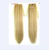 111 queue de cheval synthétique long cheveux raides 16quot22quot clip coiffure de poney extension blonde brun ombre tonne de cheveux avec drawstr1305655