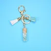 Mode 26 Buchstaben Harz Schlüsselanhänger für Frauen Goldfolie Tasche Anhänger Charme Handtasche Zubehör Quaste Schlüssel Ringe