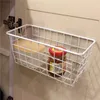 Storage Baskets Fashion Iron Basket Wall-mounted Bathroom And Kitchen Shelf Organizer Punch-free Case