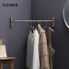 Solid wood hanger wall hanging bedroom corner rack simple clothes rack brass hanging rod 210702