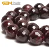 Natural Dark Red Garnet Faceted Round Loose Beads For Jewelry Making Strand 15 inches DIY Necklace Bracelet Whole 4mm-12mm