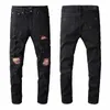 2021 Fashion men Designer jeans hiphop high street Mid Hole brand Jeans straight retro torn fold stitching t shirt designers hood2510891