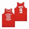 Movie Hillman 9 Dwayne Wayne College Jersey Men Basketball Black Red White Team Color Haft i szycie oddychające czyste bawełna dla fanów sportowych TOP
