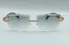 stijl Directe verkoop zonnebril met geslepen lens medium diamanten 3524021, bril met pauwhouten brilveren, maat: 58-18-135 mm