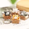 Creatieve persoonlijkheid Little Cat Box Key Ring For Women Men Kawaii Keychain Fashion Letter Keychains Leuke sieraden