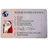 Greeting Cards 50pcs Santa Claus Flight License Christmas Eve Driving Licence Gifts For Children Kids Tree Decoration