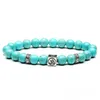 8 MM À La Main Naturel Turquoise Pierres Précieuses Perles Yoga Strands Bracelet Ancien Argent Or Boîte Bracelets En Pierre Naturelle pour les femmes bijoux de mode En Gros