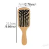 Natural pente de madeira molhado cabelo seco airbag cabelo cabelo massagem pente escova de cabelo pente anti-estático escova salon denominar ferramenta tamer llf12637