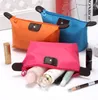 Cute girls makeup bag Candy colored folding dumpling storage pouch women portable wash bag multifunction travel cosmetic bags solid handbag