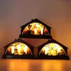 Halloween Glowing Decorations Simulation Retro Glowing House LED Lights Candles Lamps Halloween Ornament With LED Candles H1222