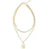 Подвесные ожерелья модный панк-ожерелье для женщин для женщин творческий толстый цепный замок с двойным слоем чокеры