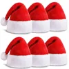 6pcs Christmas Santa Claus Hat Velvet Comfortable Christmas Hat Thickened Classic Fur Christmas New Year Party Supplies