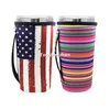 21 Design imprimir reutilizável 20 oz de gangreda de toca de tampa bolsas de tampa de capa de café gelado de caneca de neoprene de canecas de canecas de canecas de canecas de garrafa de água com alça de cinta