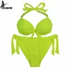 Eonar Mayo Kadınlar Katı Brezilyalı Bikini Set Seksi Push Up Mayo Mayo Plaj Giyim Artı Boyutu XXL 210621