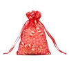 10x15 13x18cm Christmas Snowflake Drawstring Jewelry Packaging Organza Bags Wedding Party Favor Candy Chocolate Gift Pouches