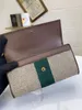 Ophidia Continental Standard Long Wallet Cover med Green Red Stripe 523153 Zippy Card Holders Classic Vintage Purse279m