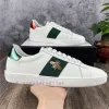 2022 Fashion Stylish Men Women Casual Shoes Flat Matte Leather Sneakers Ace Shoe Snake Heart Chaussures Trainers Green Red Stripes Embroidery