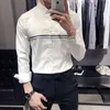 Camicie eleganti da uomo di marca Camisa Masculina Camicia a maniche lunghe slim fit casual Camicia da uomo formale da uomo bianca di alta qualità 210527