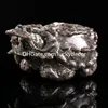 Feng Shui Dragon Tortoise Turtle Statue Home Decor Carving Fluorescent Nepheline Syenite "Yooperlite" Stone Amulet Figurine Attract Wealth Fortune Career Luck