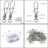 Sports Outdoors25pcs Box Fishing Swivel Snap Connector Colling Balling Bind Pinl Viveles Kit Aessories Drop Delivery 2021 313Y